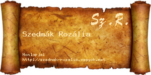Szedmák Rozália névjegykártya